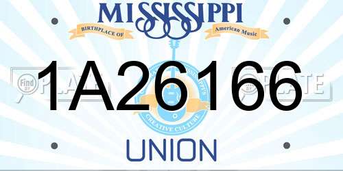 1A26166 Mississippi License Plate