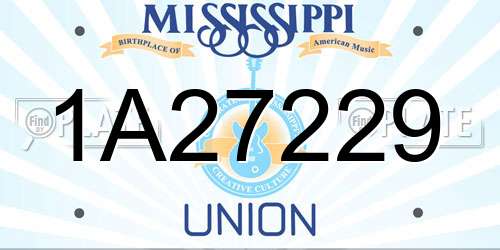 1A27229 Mississippi License Plate