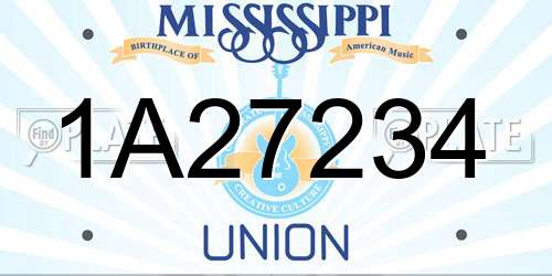 1A27234 Mississippi License Plate