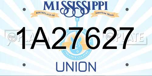 1A27627 Mississippi License Plate