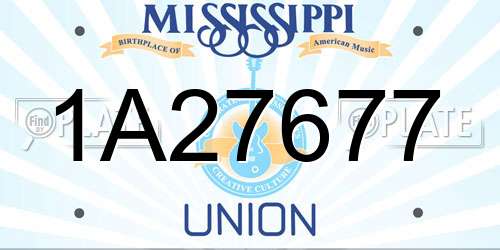 1A27677 Mississippi License Plate