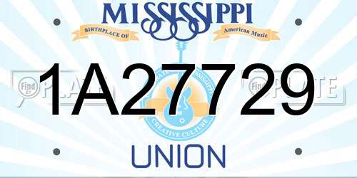 1A27729 Mississippi License Plate
