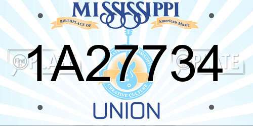 1A27734 Mississippi License Plate