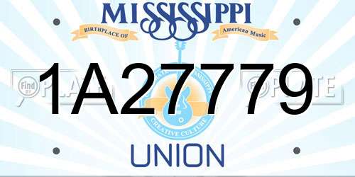 1A27779 Mississippi License Plate