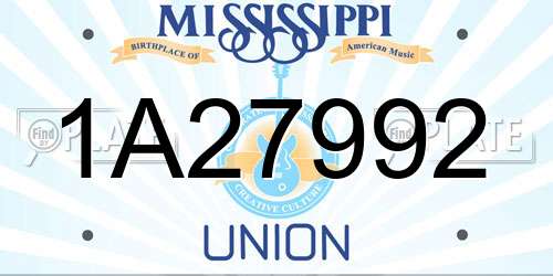 1A27992 Mississippi License Plate