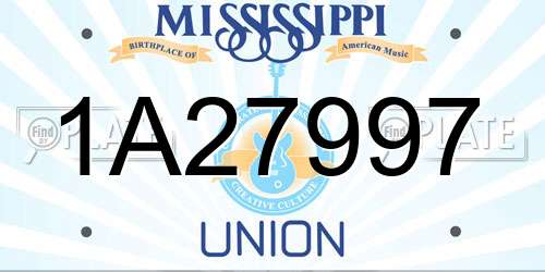 1A27997 Mississippi License Plate