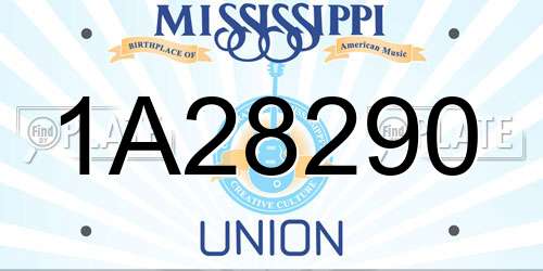 1A28290 Mississippi License Plate