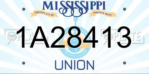 1A28413 Mississippi License Plate