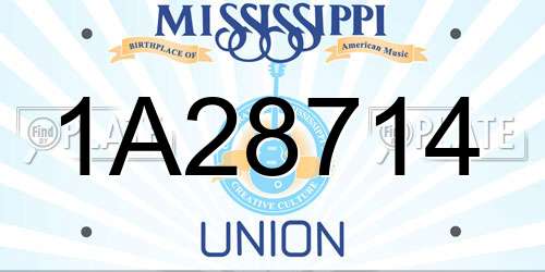 1A28714 Mississippi License Plate