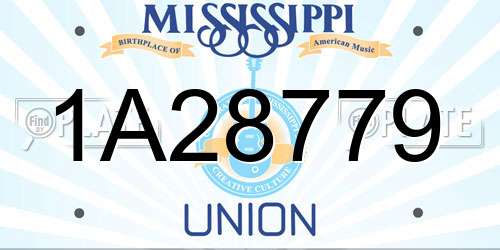 1A28779 Mississippi License Plate