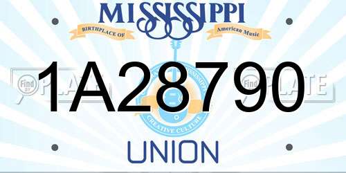 1A28790 Mississippi License Plate