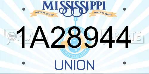 1A28944 Mississippi License Plate