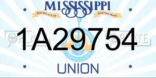 1A29754 Mississippi License Plate
