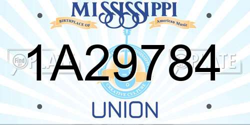 1A29784 Mississippi License Plate