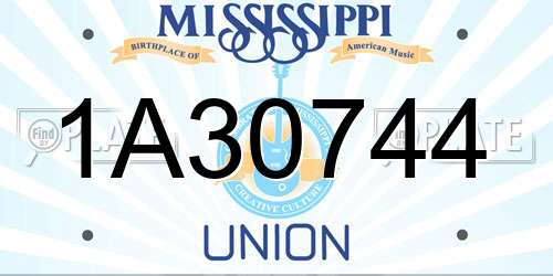 1A30744 Mississippi License Plate