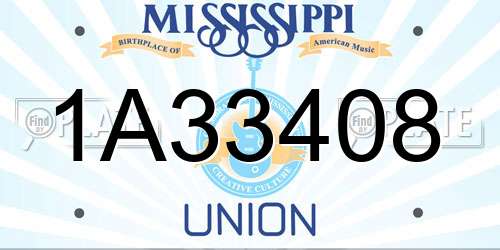 1A33408 Mississippi License Plate