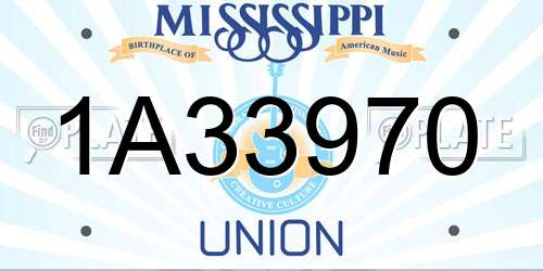 1A33970 Mississippi License Plate