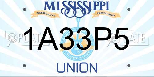 1A33P5 Mississippi License Plate