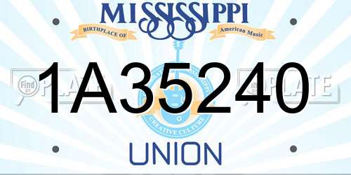 1A35240 Mississippi License Plate