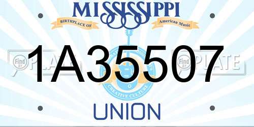 1A35507 Mississippi License Plate