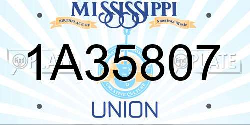 1A35807 Mississippi License Plate