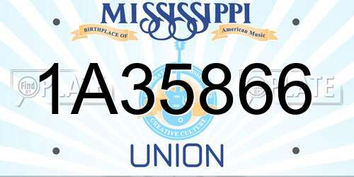 1A35866 Mississippi License Plate
