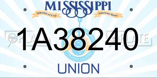 1A38240 Mississippi License Plate