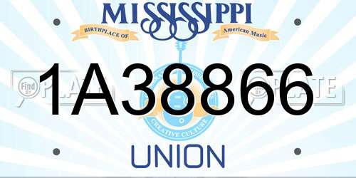 1A38866 Mississippi License Plate