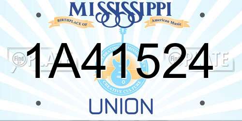 1A41524 Mississippi License Plate