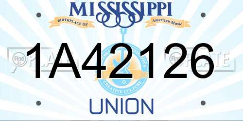 1A42126 Mississippi License Plate