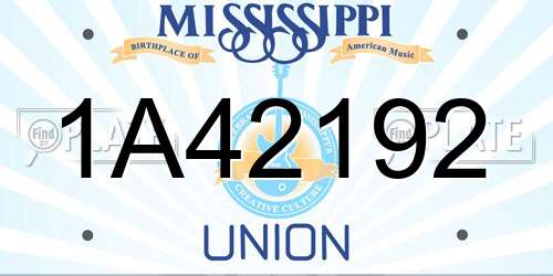 1A42192 Mississippi License Plate