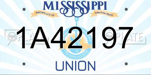 1A42197 Mississippi License Plate