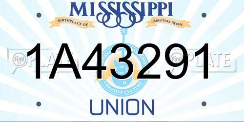 1A43291 Mississippi License Plate