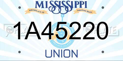 1A45220 Mississippi License Plate