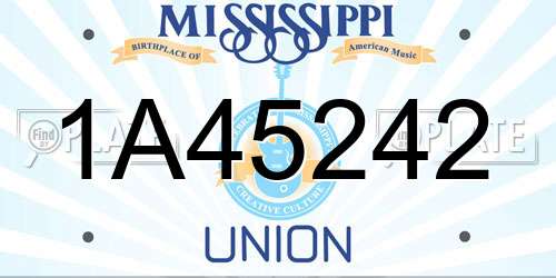 1A45242 Mississippi License Plate