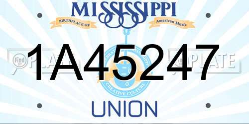 1A45247 Mississippi License Plate