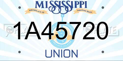 1A45720 Mississippi License Plate
