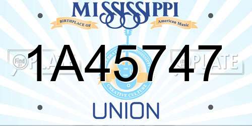 1A45747 Mississippi License Plate