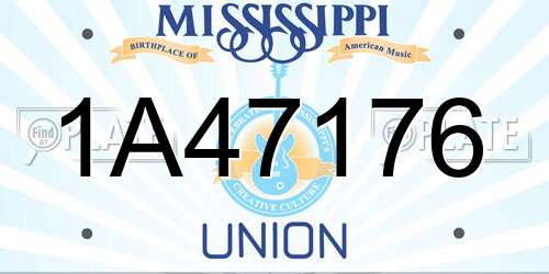 1A47176 Mississippi License Plate