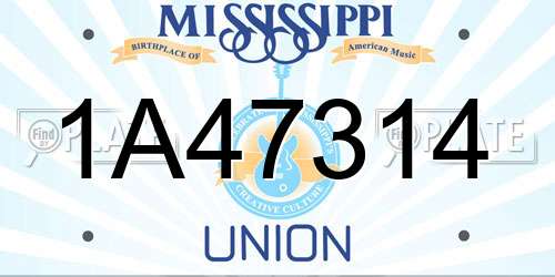1A47314 Mississippi License Plate