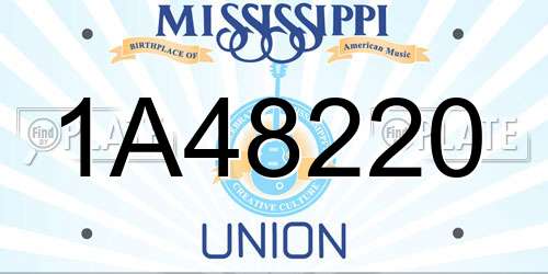 1A48220 Mississippi License Plate
