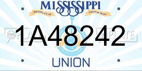 1A48242 Mississippi License Plate