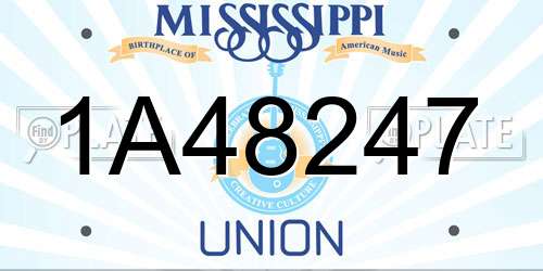 1A48247 Mississippi License Plate