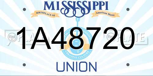 1A48720 Mississippi License Plate