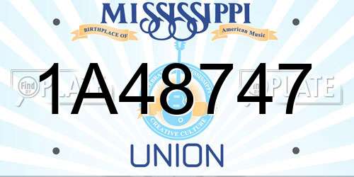 1A48747 Mississippi License Plate