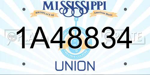 1A48834 Mississippi License Plate