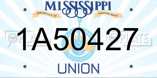 1A50427 Mississippi License Plate