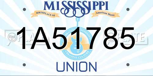 1A51785 Mississippi License Plate