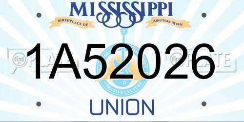 1A52026 Mississippi License Plate