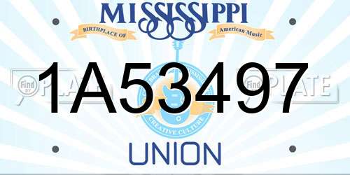 1A53497 Mississippi License Plate